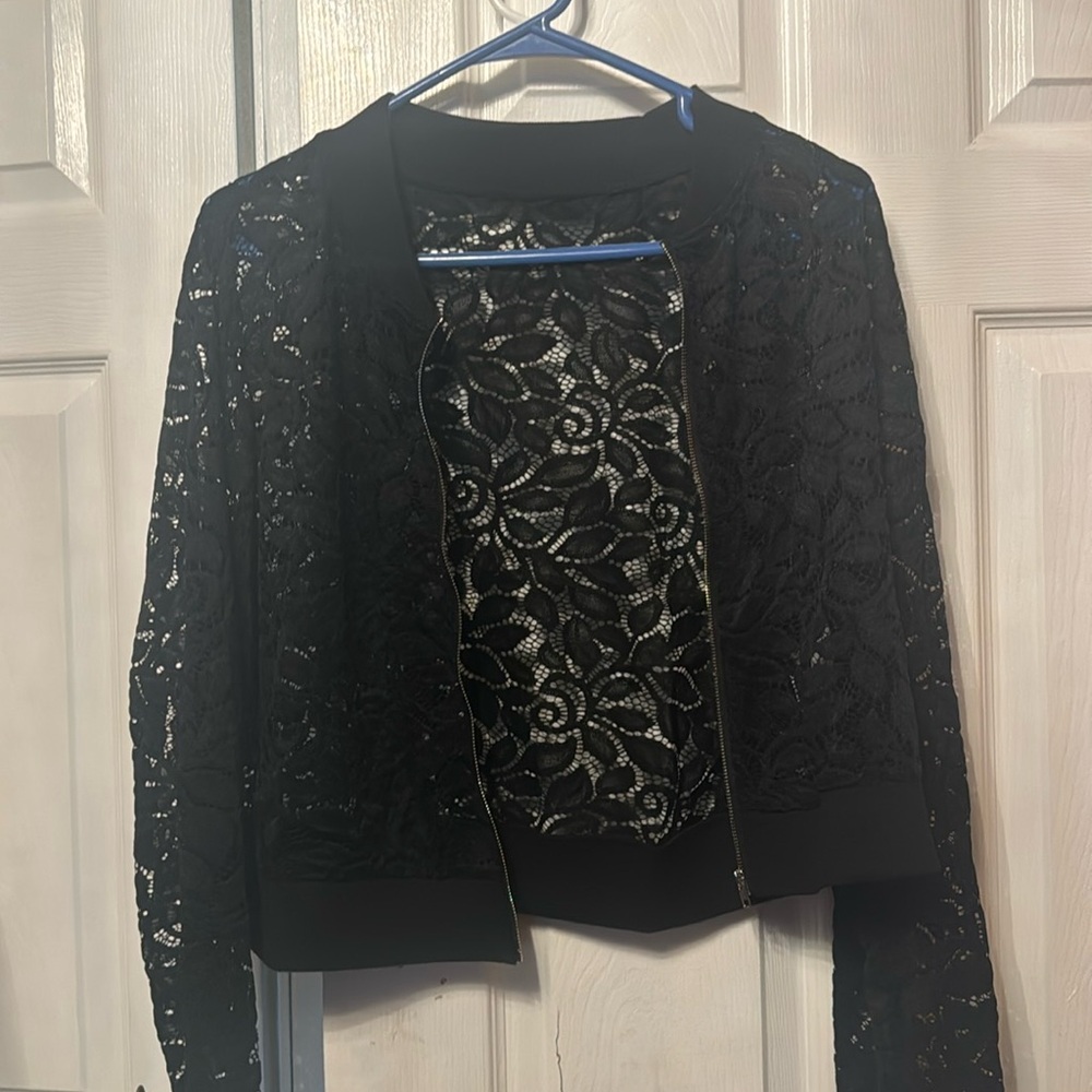 lace crop top jacket size extra large